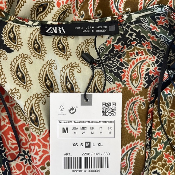 Zara NWT Multicolor Mini Dress - Size Medium - Picture 14 of 14